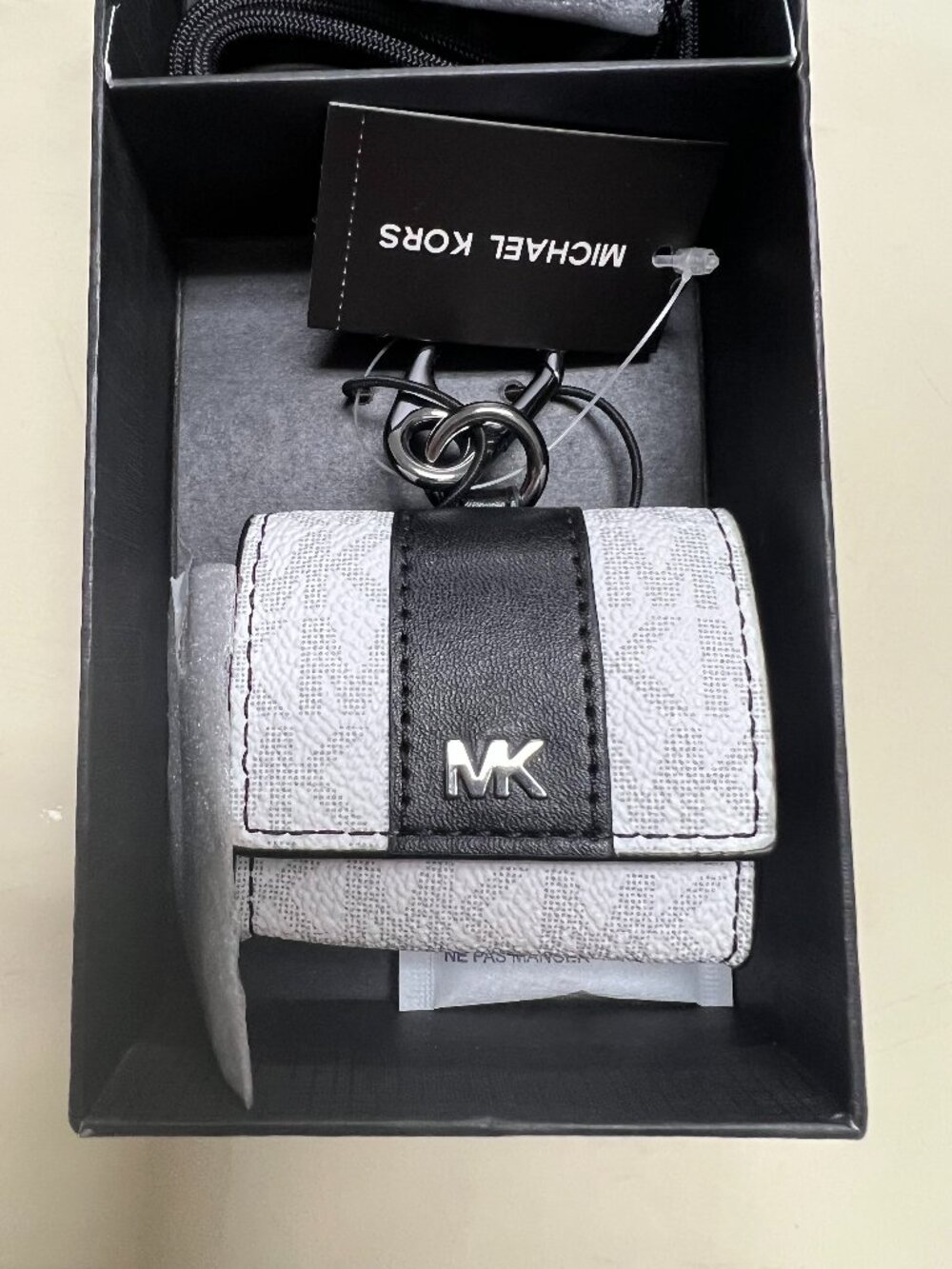 Michael Kors Men Women's Airpod Case Unisex White with Lanyard Comes With Box MK